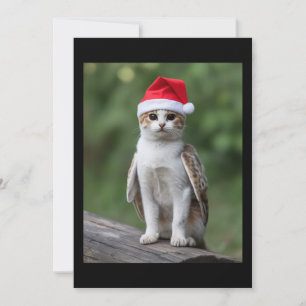 Convites Gato Meowl Coruja Papai Noel Chapéu Natal Meme Xma