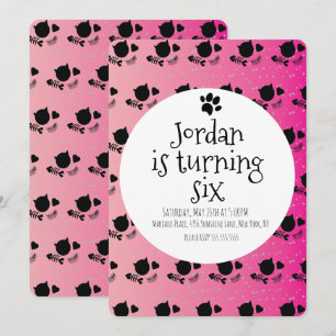 Convites Gato Minúsculo Gato Gato De Pata Rosa Festa de an