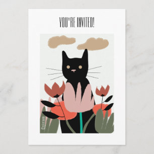 Convites Gato no convite/cartão do jardim