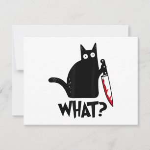 Convites Gato O que_ Engraçado Gato Preto