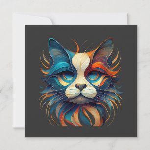 Convites Gato Patriótico Vermelho Branco e Azul