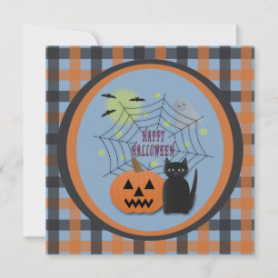 Convites Gato Preto e Abóbora Não Assustam Halloween