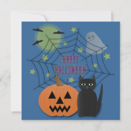 Convites Gato Preto e Abóbora Não Assustam Halloween