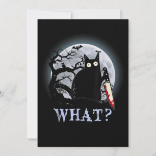 Convites Gato Que Gato Preto Assassino Com Faca Halloween