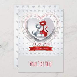 Convites Gatos apaixonados por coração