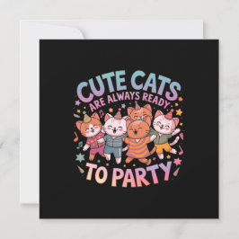Convites Gatos bonitos estão sempre prontos para festejar d