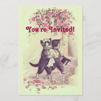 Convites Gatos de Casamento Pastel Verde
