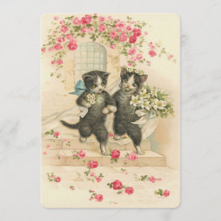 Convites Gatos de Casamento Vintage
