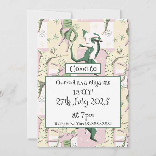 Convites Gatos-de-ninja (Frente)