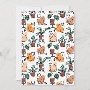 Convites Gatos e flores para desenho de linhagens