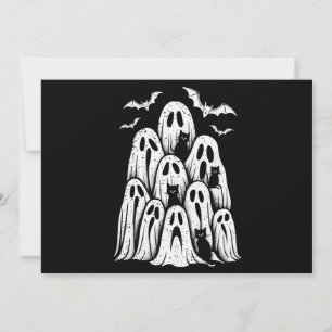 Convites Gatos Fantasmas Amantes do Halloween Outono Tempor