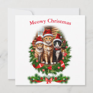 Convites Gatos Feliz Natal férias Animais