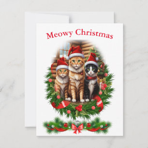 Convites Gatos Feliz Natal férias Animais