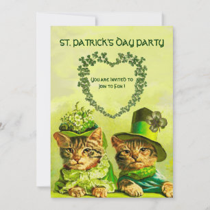 CONVITES GATOS IRLANDESES À ANTIGA, FESTA DO DIA DE SÃO PAT