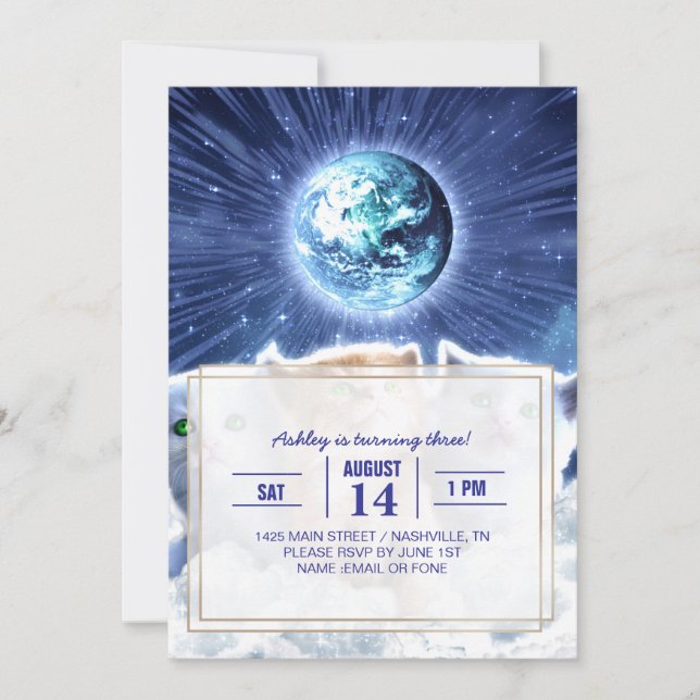 Convites Gatos na nuvem (Frente)