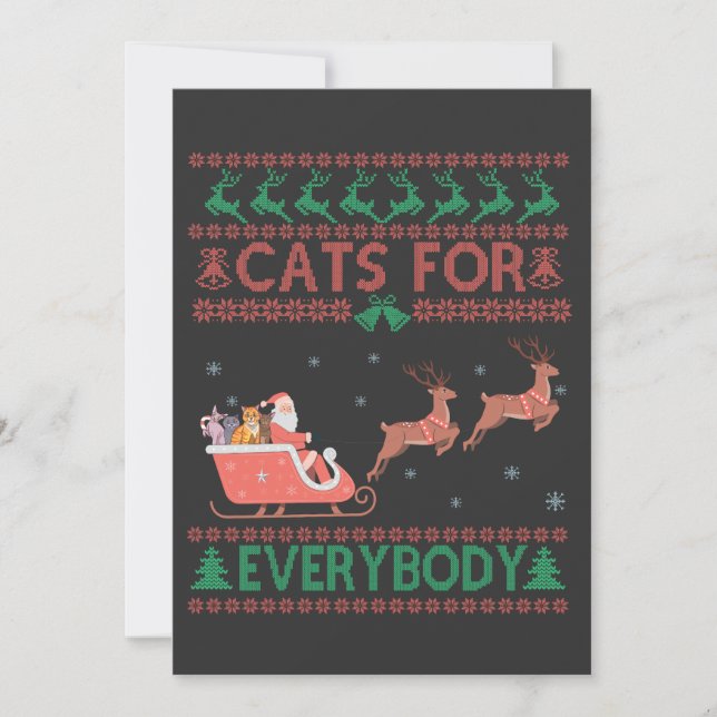 Convites Gatos Para Todos Engraçados E Feios De Natal (Frente)