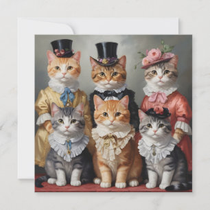 Convites Gatos vitorianos elegantes