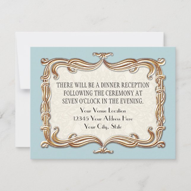 Convites Gatsby Art Deco Nouveau Lace Faux Dourada Tulip (Frente)