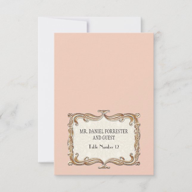 Convites Gatsby Art Deco Nouveau Renda Falso Ouro Tulipa (Frente)