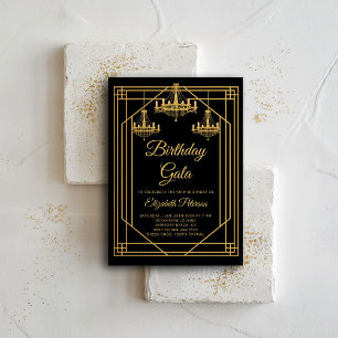 Convites Gatsby Art Deco Roaring 20s Chandeliers Birthday