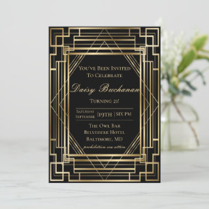 Convites Gatsby Birthday Invitation Festa de Estradas 20