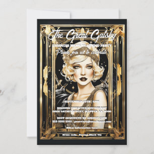 Convites Gatsby do excelente por moça blonde de 1920