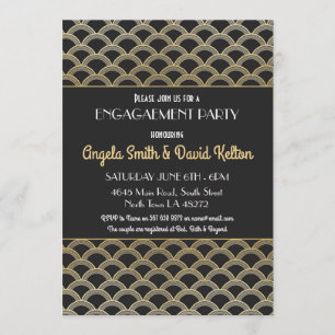 convites Gatsby do noivado do art deco dos anos 20