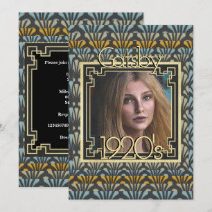 Convites Gatsby Fotografia Art Deco Chic de 1920