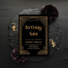 Convites Gatsby Roaring 20s Elegante Dourado Arch Aniversár