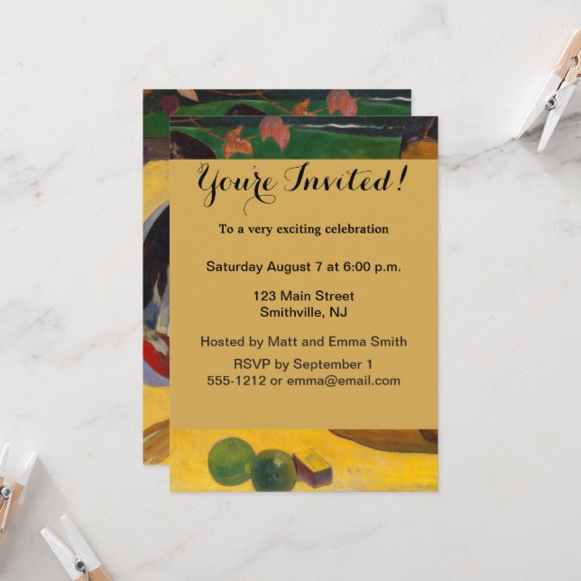 Convites Gauguin French Polynesia Tahiti Women Painting (Frente/Verso In Situ)