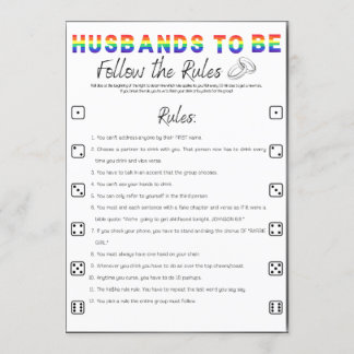 Convites Gay Bachelor Party Game, Siga as regras