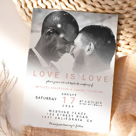 Convites Gay casamento de fotos brancas e pretas modernas