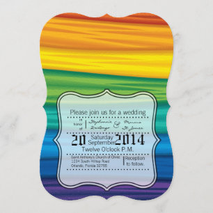 Convites gay de lgbtq de arco-íris de casamento