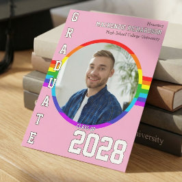 Convites Gay Student Pride Rainbow Graduation Announcement 