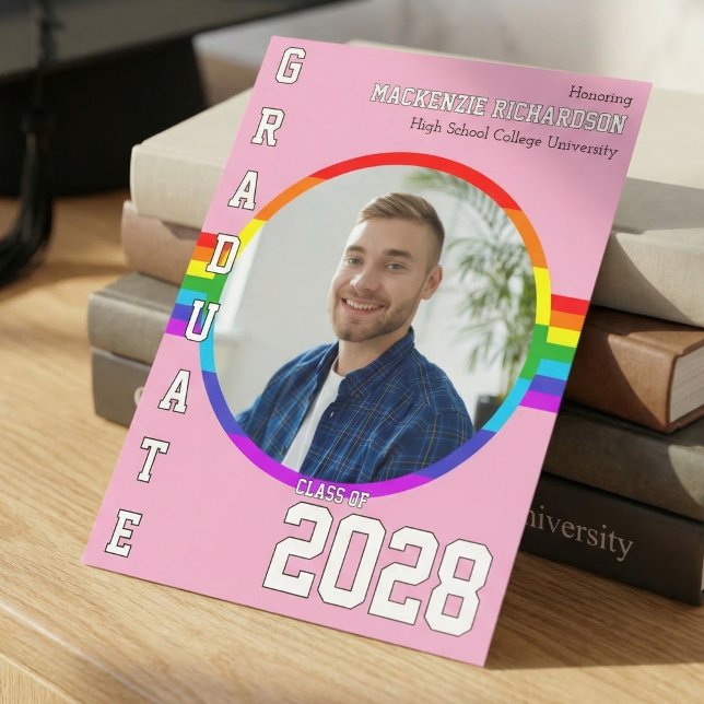 Convites Gay Student Pride Rainbow Graduation Announcement  (Criador carregado)