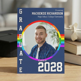 Convites Gay Student Pride Rainbow Graduation Announcement 