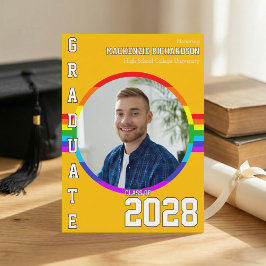 Convites Gay Student Pride Rainbow Graduation Announcement 