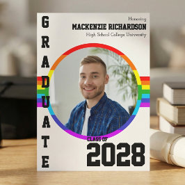 Convites Gay Student Pride Rainbow Graduation Announcement 