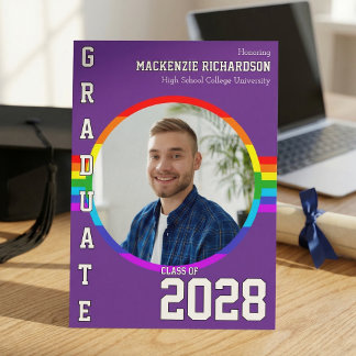 Convites Gay Student Pride Rainbow Graduation Announcement