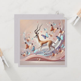 Convites Gazelle and Butterflies Fantasy Art