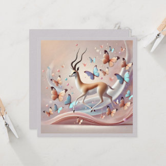 Convites Gazelle and Butterflies Fantasy Art