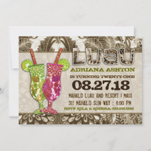 Convites GC Hawaiian Cocktails Sandy Brown