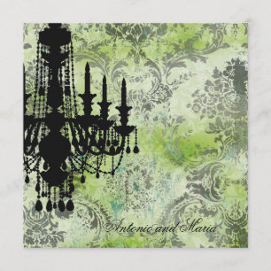 Convites GC Jolie Chandelier Limão Cinza Damask