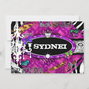 Convites GC   Senhorita Diversão e Coisas Fantásticas Rosa 