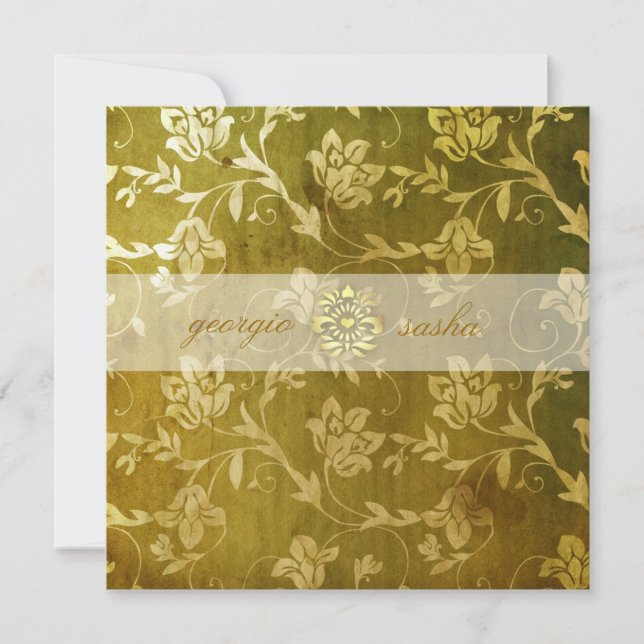 Convites GC| Vintage Floral Ouro Gordo (Frente)