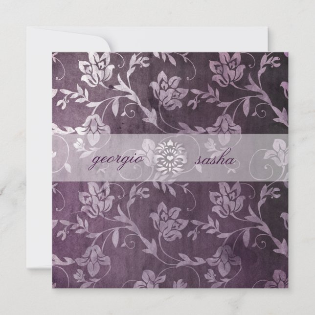 Convites GC Vintage Floral Passionamente Roxo (Frente)