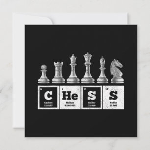 Convites geek de xadrez engraçado química periódica do sist