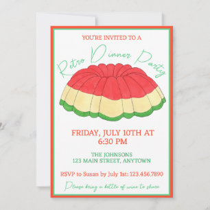 Convites Gelatin Salad Vintage - Deserto do Partido do Jant