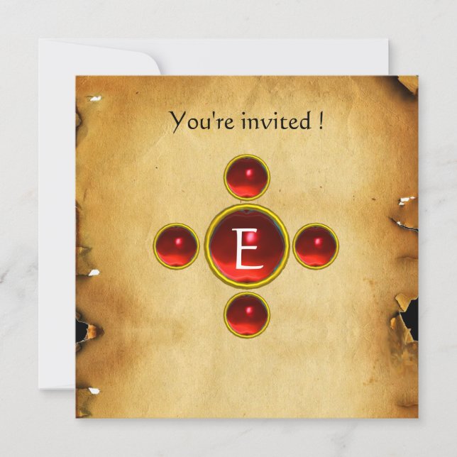 Convites Gem cruz 1rua comunhão sagrado / Cristo vermelho (Frente)