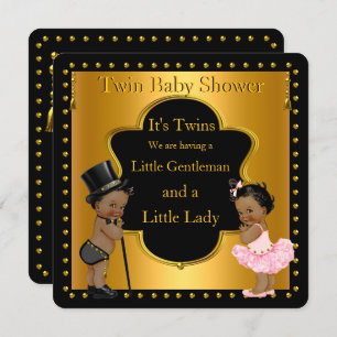 Convites Gêmeo Chá de fraldas e Étnica Menina